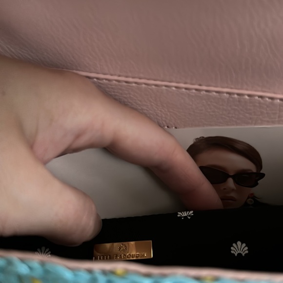 NWT! Lele Sadoughi Tabitha Raffia Ruffle Handbag Pink Purple Barbie Barbiecore - Picture 13 of 13